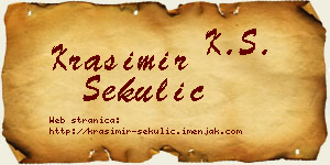 Krasimir Sekulić vizit kartica